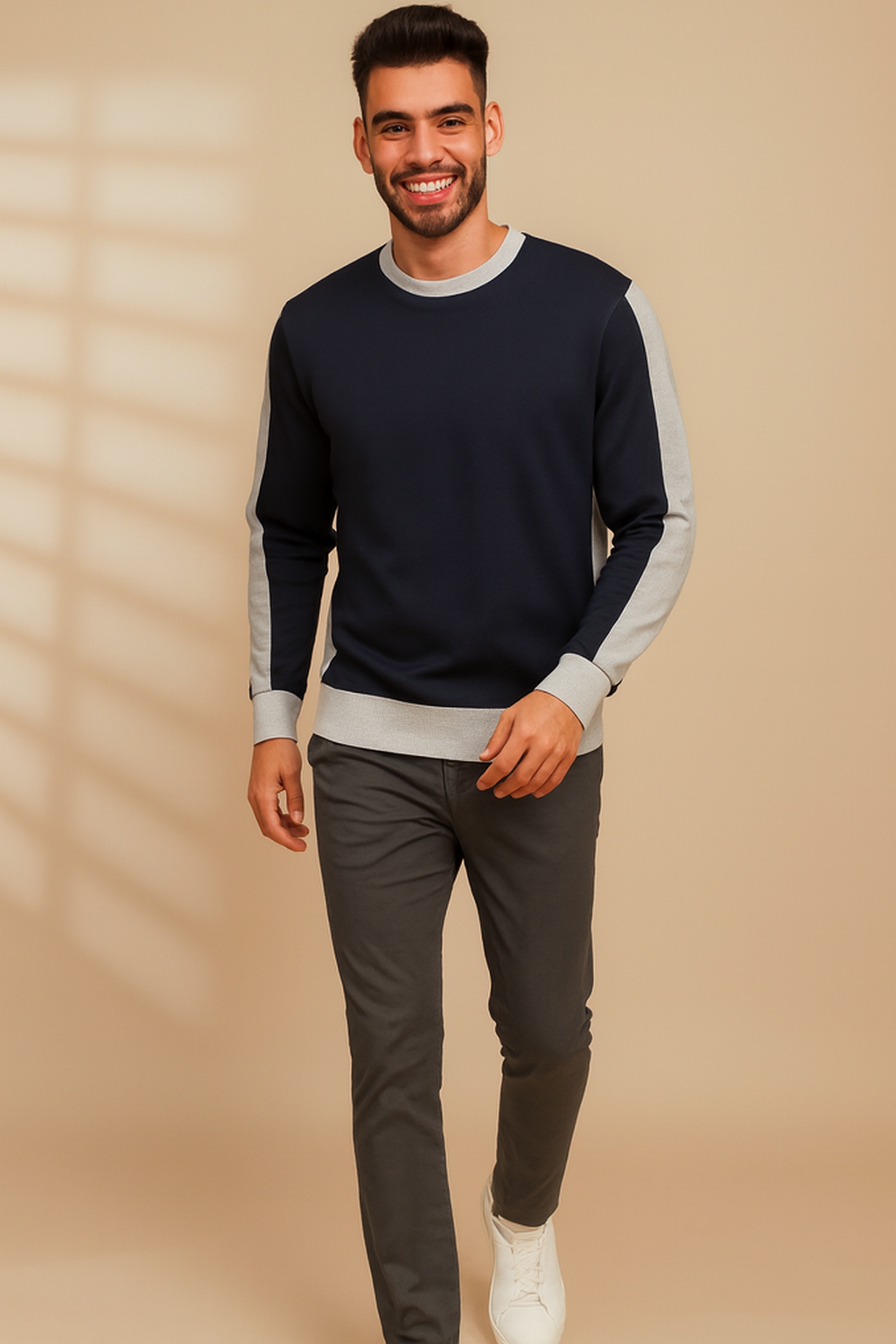 Coreline Crew Sweatshirt - Blue & Grey