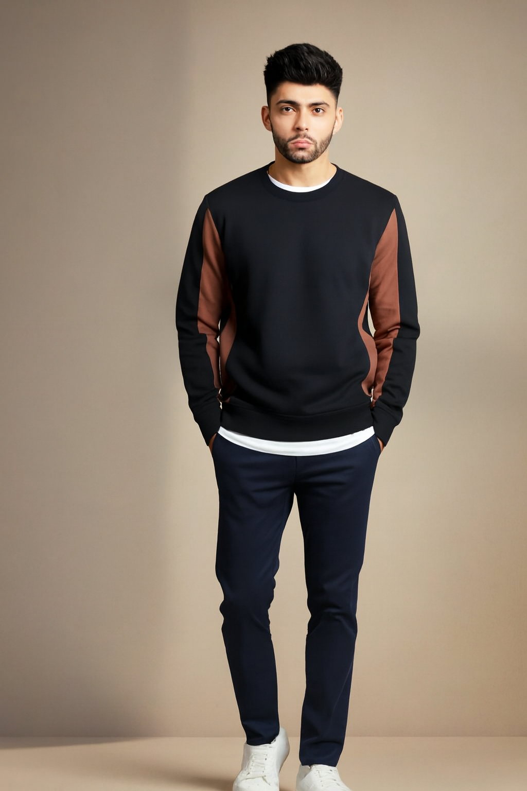 Coreline Crew Sweatshirt - Black & Brown