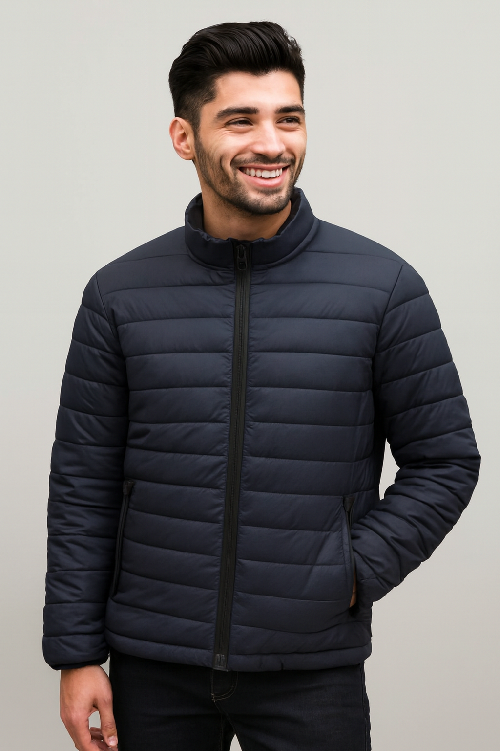 Mens Zara Puffer Jacket - Navy