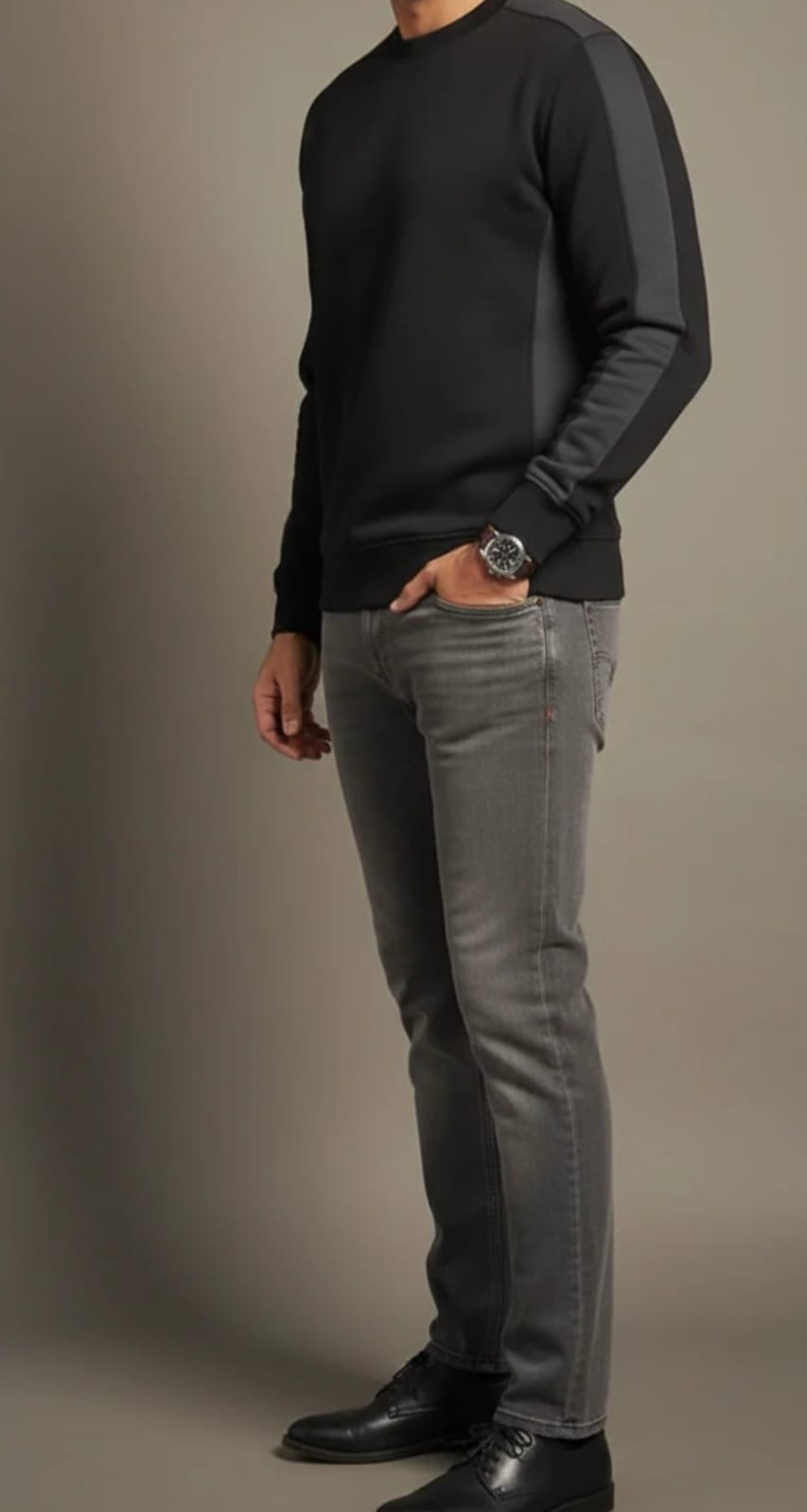 Coreline Crew Sweatshirt - Black & Charcoal