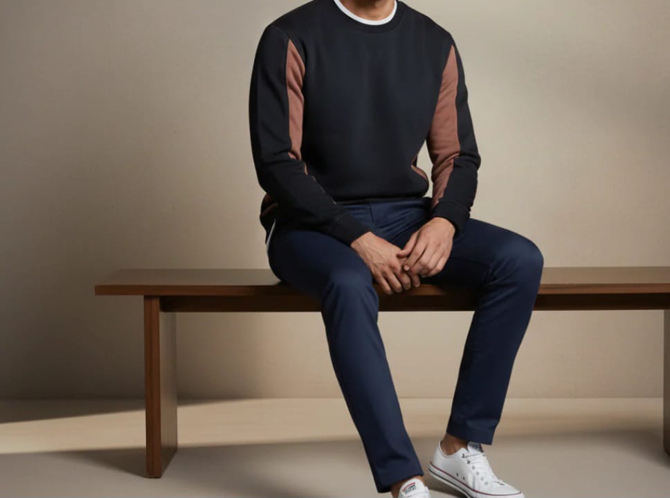 Coreline Crew Sweatshirt - Black & Brown